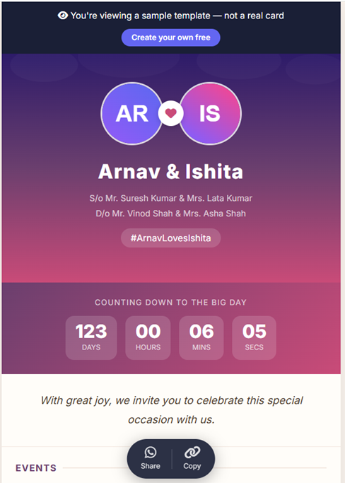 Animated Wedding Invitation Card