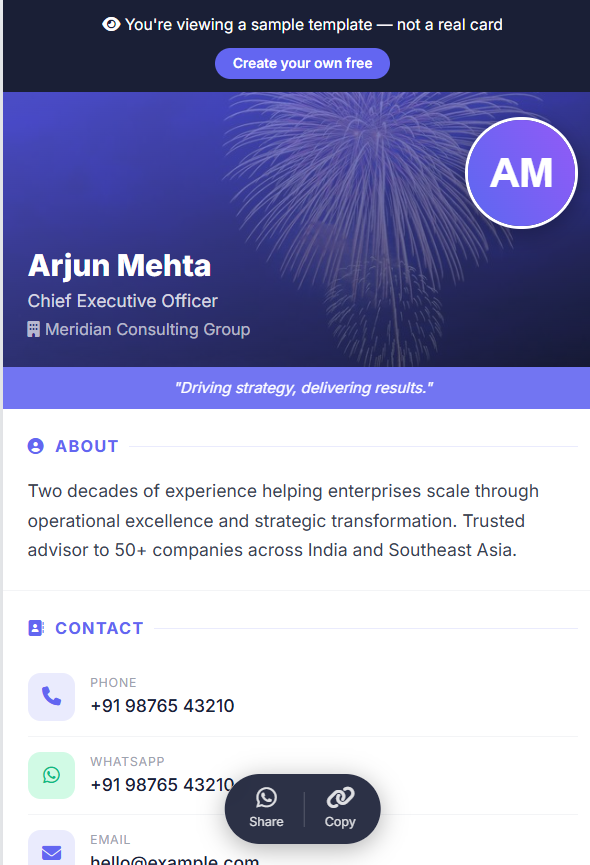 Modern Digital Business Card